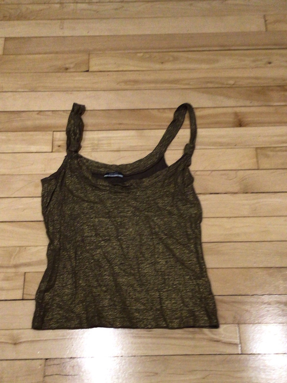 Metallic Bronze Twist-Strap Tank Top